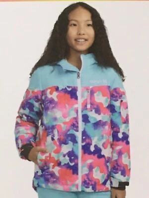 Hurley Girls Small 7/8 Winter Snow Jacket - Pink Blue - Image 1 of 3