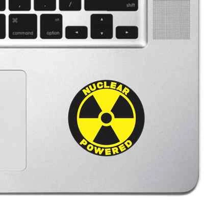 Nuclear Powered Macbook Pro Air Sticker Decal Skin Laptop Decal iPad Decal Apple - Image 1 of 2
