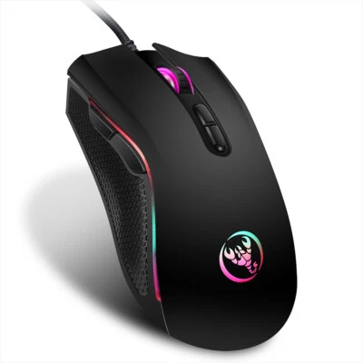 Wired USB Optical Mice Gaming  7 Color  Backlit Rechargeable f/ PC N6C0 - Image 1 of 4