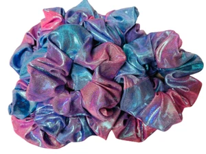Handgefertigte Folien Strick Spannweite SCRUNCHIES (bunte Baumwolle-Bonbon und blaue Farbe) - Bild 1 von 7