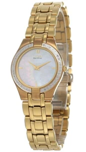 CITIZEN Eco Drive MOP Dial Gold-tone SS Women's Watch EG3152-56D - Picture 1 of 3