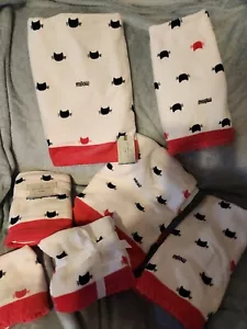 Artisan De Luxe Home Cat Faces 11 PC towel set NEW Pink White Quality CUTE! - Picture 1 of 7