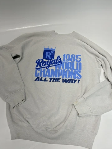 Vintage Kansas City Royals Baseball 1985 World Series Sweatshirt Medium Hanes Cover