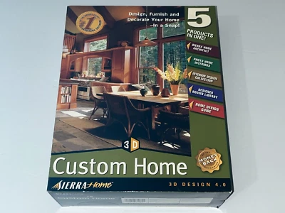 Sierra 3-D Custom Home Design, Architect, Decore & More, PC CD-ROM (SEALED) - Image 1 of 4
