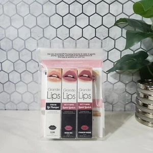 Grande Lips Hydrating Lip Plumper and Lipstick Clear Rose Rhubarb Lot of 3 - Picture 1 of 8