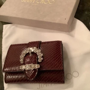 NEU MIT ETIKETT Jimmy Choo London Cheri Eidechsenmuster Leder Dreifachfaltung Druckknopf Kartengeldbörse - Bild 1 von 9