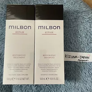 NEW Milbon Repair Restorative Shampoo 500?L & Treatment 500mL 17.6 OZ Bottle - Picture 1 of 4