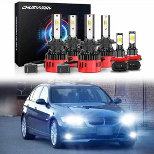 Combo de 6 faros LED blancos de haz alto bajo bombillas antiniebla para BMW 328i 2007-2016 - Imagen 1 de 15