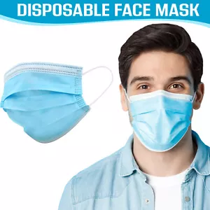 Confezione 10-1000 Mascherine Viso Monouso 3 Strati Mascherina Medica Non Chirurgica Blu - Foto 1 di 11