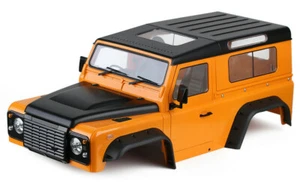 RC 1/10 TRUCK BODY LR D90 Defender Wagon W/ Interior Hard Body 275mm -ORANGE- - Picture 1 of 12