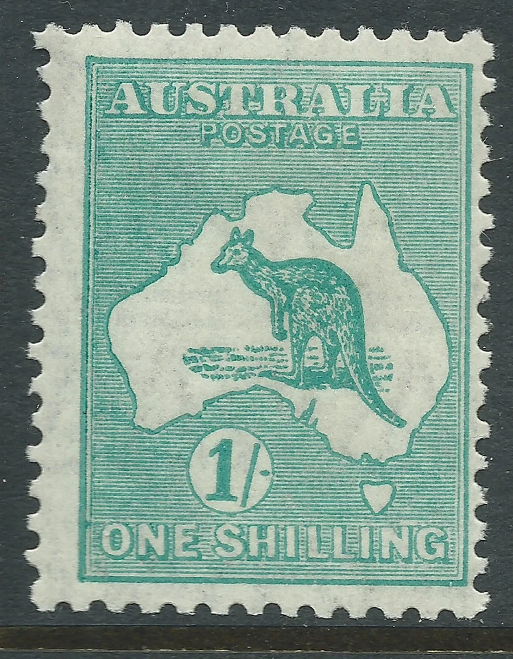 1929 Australia Roo / Kangaroo 1/- Emerald SMW Small Multiple  Watermark MH - Image 1 of 1