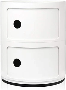 Componibili Contenitore 2 Elementi, Base Tonda, ABS, Bianco, 32 X 32 X 40 Cm - Foto 1 di 11