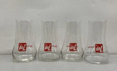 Vintage 1970s 7up The Uncola Bell Glasses 4 Piece Set Red Logo Soda Pop - Image 1 of 4