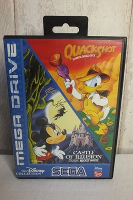 Ancien Jeu SEGA  MEGADRIVE Méga Drive - QUACKSHOT / CASTLE OF ILLUSION - TBE CIB - Photo 1/4