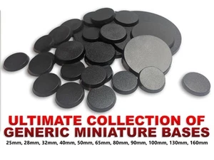 Round & Oval - Warhammer 40k ,Aos Bitz, Miniature Bases! All Sizes! Made in USA - Picture 1 of 5