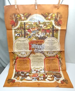 Vintage MCM Vista British-made All Cotton Souvenir Tea Towel Farmhouse Recipes - Picture 1 of 11