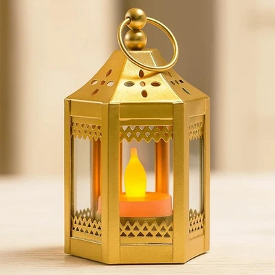 Mini Small 4.5 Inch Metal Moroccan Lantern Decorative Candle Tealight Holder ... - Image 1 of 4