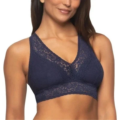 NUEVO Paquete de 2 bralette de encaje Felina para mujer pequeño correas ajustables azul nude Foto 1 de 4