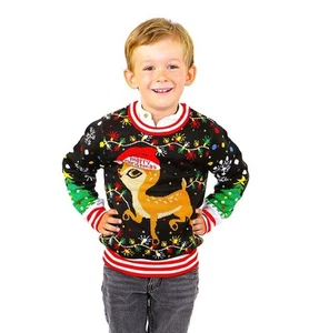 SOCAL LOOK Kids Ugly Christmas Sweater - Funny Holiday Pullover for Boys & Girls - Picture 1 of 9