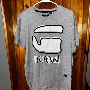 G Star Raw Big Logo T-Shirt Y2K cw21 Hype Rare Retro Größe XL Farbe Grau - Bild 1 von 4