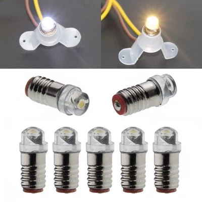 LED Lämpchen E5,5 Sockel Gewinde Fassung E5.5 LEDs 3-24V AC/DC Modellbau H0 TT N - Bild 1 von 4