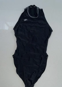 Traje de baño Speedo cuello alto cremallera espalda hidrasuit talla GB36" brillante lycra spandex - Imagen 1 de 11
