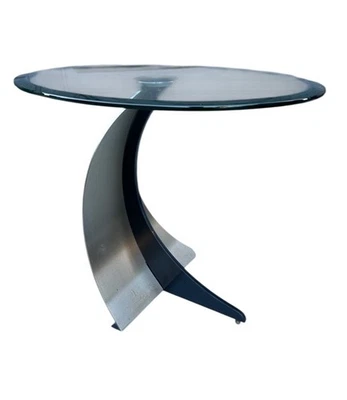 Vintage Elite Modern Console/Coffee/Side Tables Glass & Brushed Stainless Single - Image 1 of 4
