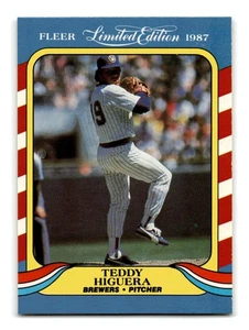 Teddy Higuera 1987 Fleer Limited Edition #21 Milwaukee Brewers Near Mint NM - Picture 1 of 2