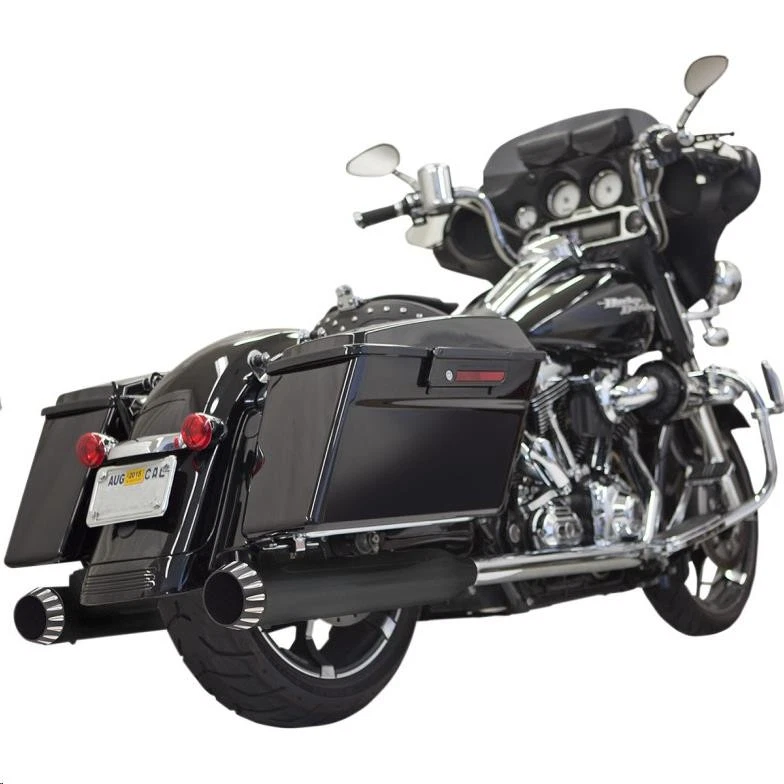 Bassani Manufacturing 1F7QNT5B 4in. Quiet DNT Megaphone Mufflers - Black with... - Image 1 of 1