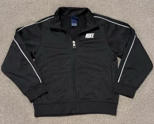 Nike Boys Track Suit Jacket Full Zip Black & White Size 7 Athletic *jacket Only - Picture 1 of 7
