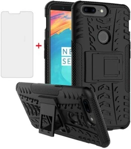 Phone Case for Oneplus 5T with Tempered Glass Screen Protector Cover and Stand - Photo 1 sur 7