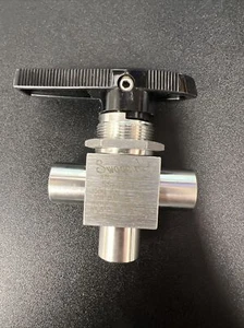 Swagelok Stainless Steel 1-piece 40 Series 3-way Ball Valve, 1.7 Cv, 1/4 In.  - Picture 1 of 2