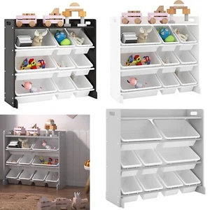 Kids Storage Wooden Unit Children's Bookshelf Toy Shelves Organiser - Picture 1 of 42
