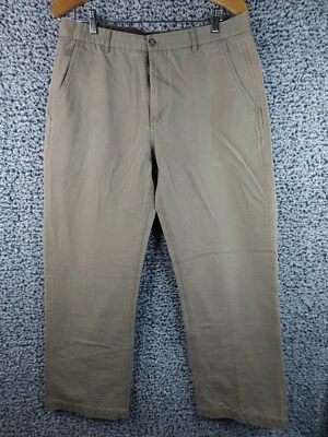 Calça clássica masculina corrida iate R.Logan and Sons tamanho 88cm marrom na verdade 34x29 - Imagem 1 de 4