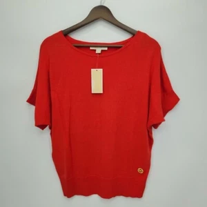 New Michael Kors Womens Knit Sweater Dolman Sleeve Top Ruby Red Size Medium - Picture 1 of 4