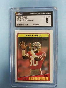 1988 Topps Jerry Rice #6 '87 Record Breaker CGC 8 NM/Mint - Picture 1 of 2