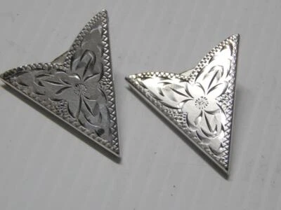 PESTAÑAS DE COLLAR GRABADAS DE PLATA ESTERLINA DEL SUROESTE MEXICANO DE COLECCIÓN Foto 1 de 4