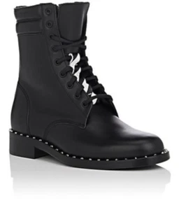 $1,195 - OFF-WHITE c/o VIRGIL ABLOH Studded-Welt LEATHER COMBAT BOOTS - 40 - Picture 1 of 4