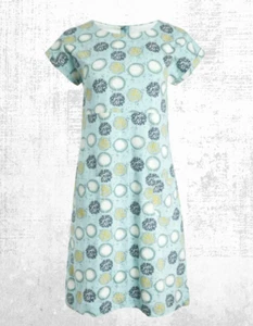 Ex Weird Fish Women’s Tallahassee Organic Cotton Jersey Dress in Cool Mist - Picture 1 of 5