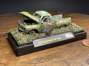 1/64 Abandoned 1949 Studebaker 2R Truck Mini-Diorama diecast desk art ooak - Picture 1 of 12