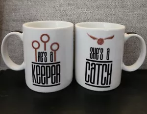 He’s a Keeper She’s a Catch Harry Potter Mug Set by Warner Bros Lightly Used - Picture 1 of 6