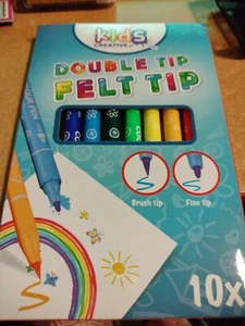 10X FELT TIP. DOUBLE TIP PENCILS FOR SCRAPBOOKING ETC NEW  - Picture 1 of 2