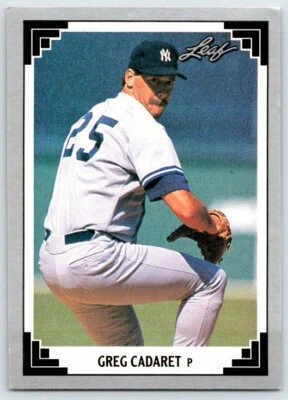 GREG CADARET NEW YORK YANKEES 1991 Leaf Baseball Card B57 - Image 1 of 2