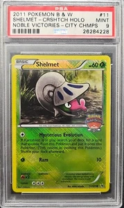 PSA 9 MINT Shelmet 11/101 Crosshatch Holo City Championships 2011 Pokemon Card - Picture 1 of 2