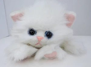 Tyco Vintage Kitty Kitty Kittens White Plush Cat W Pink Collar Blue Eyes 1993 - Picture 1 of 11