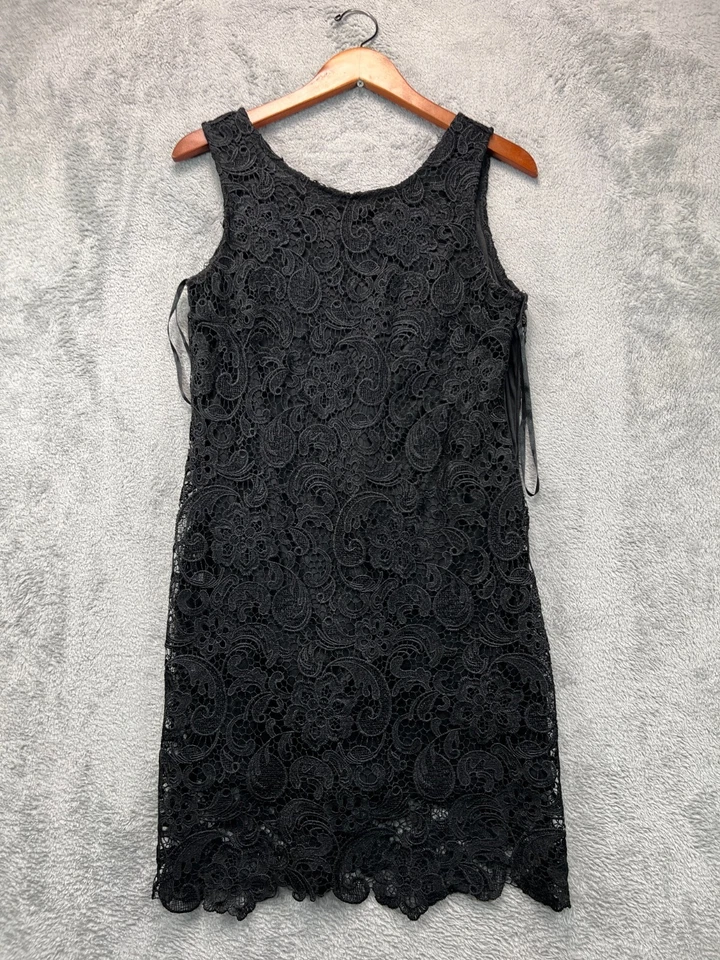 Annabella Mujer Mediano Negro Encaje Vestido Cóctel Formal Vestido Sin Mangas Funda Foto 1 de 4