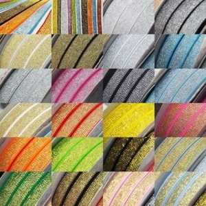 Elastic Silver Gold Lurex Glitter Strong 12mm 20mm Stretch 1 2 4m+ 22 COLOUR 096 - Picture 1 of 32