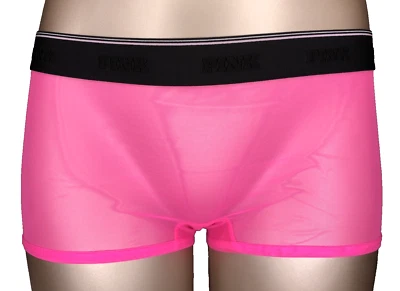 Victoria's Secret PINK NWT XXL Pink Sheer Mesh Boyshort Panty Logo Sexy - Image 1 of 4