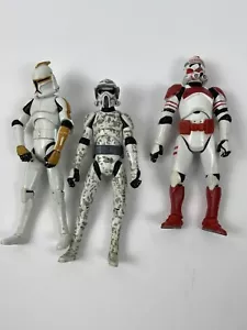 Star Wars Clone Lot Camo Arf Lot Of 3 Hasbro White Gold Red - Picture 1 of 10