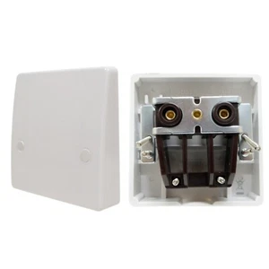 45A Cooker Cable Connection Outlet Plate White 2 Part 45 Amp Oven Hob Upto 10mm - Picture 1 of 6